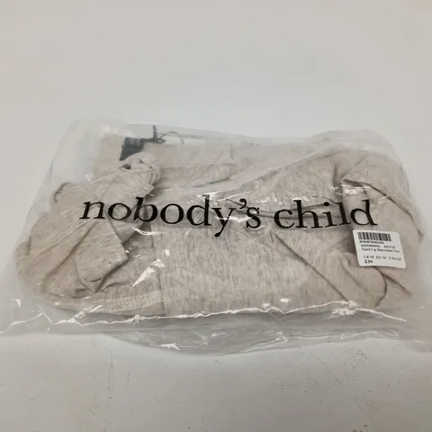 NOBODY'S CHILD TURN UP SLEEVELESS TEE β BEIGE β UK M