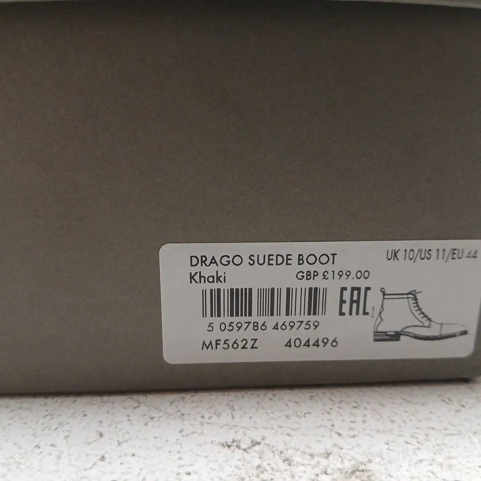 BOXED PAIR OF ALL SAINTS DRAGO SUEDE BOOTS - UK SIZE 10