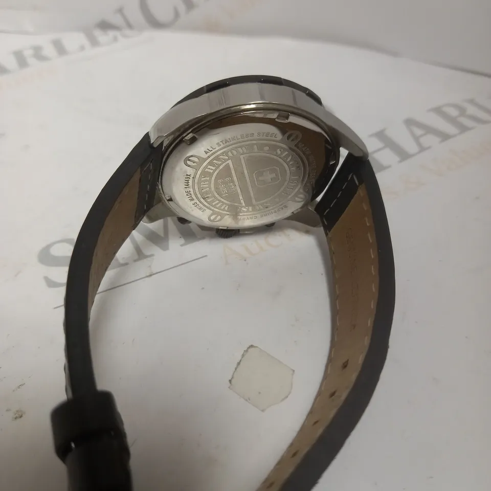 HANOWA GENTS SWISS MILITARY CHAMP LEATHER STRAP WATCH	