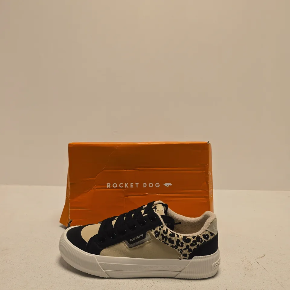 ROCKET DOG WOMEN'S SNEAKERS – LEOPARD PRINT PANELS SIZE UK 6