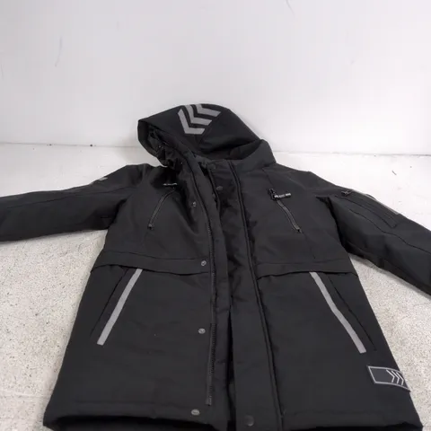 F&F LEVEL UP OUTERWEAR KIDS' HOODED JACKET, UK 9-10Y, BLACK