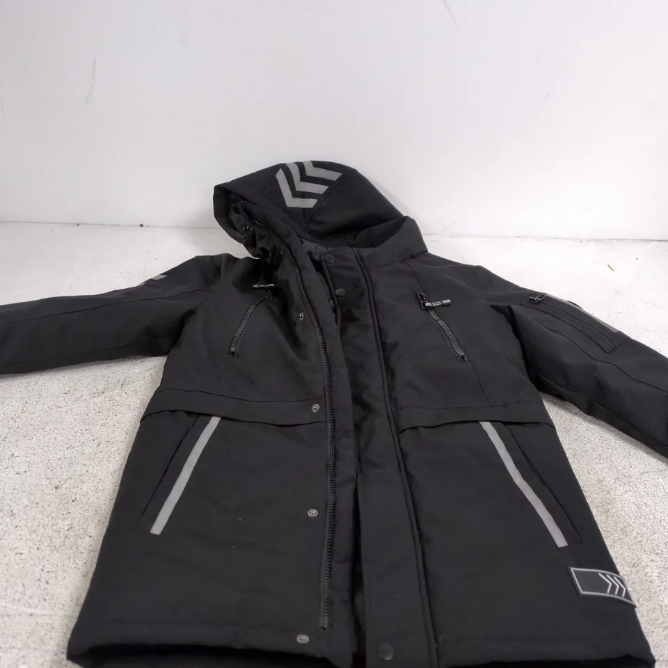 F&F LEVEL UP OUTERWEAR KIDS' HOODED JACKET, UK 9-10Y, BLACK