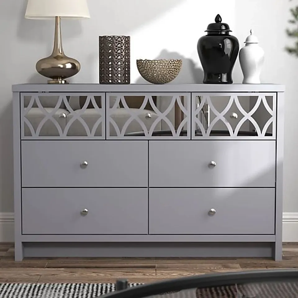 BOXED GFW ARIANNA 3+4 DRAWER CHEST COOL GREY (1 BOX)