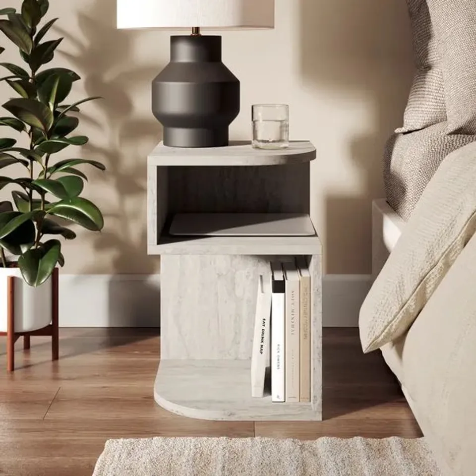 BOXED NEO OPEN BEDSIDE TRAVERTINE EFFECT (1 BOX)