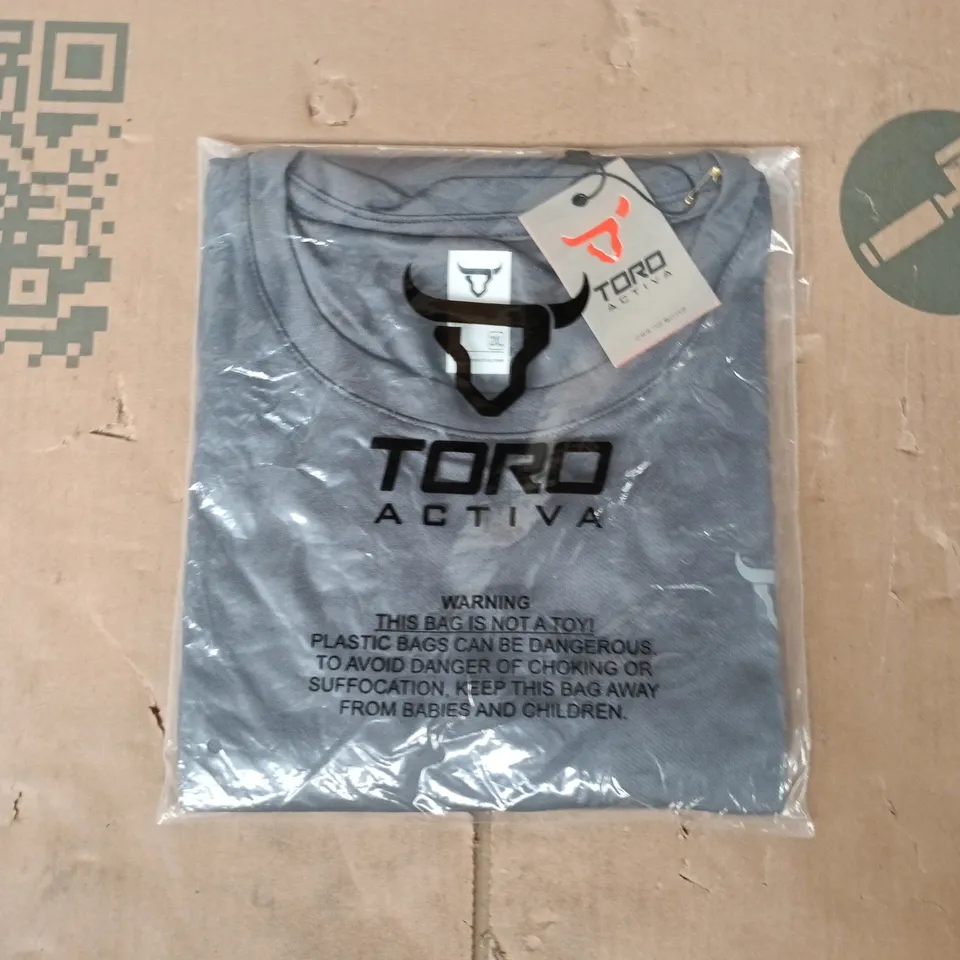BAGGED TORO ACTIVA T-SHIRT IN GREY SIZE 2XL