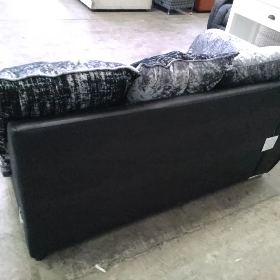 QUALITY DESIGNER RHF SECTION SOFA - GREY/BLACK FABRIC 