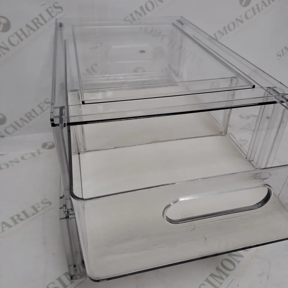 BOXED COOK'S ESSENTIALS SET OF 2 STACKABLE STORAGE DRAWERS WITH DIVIDERS