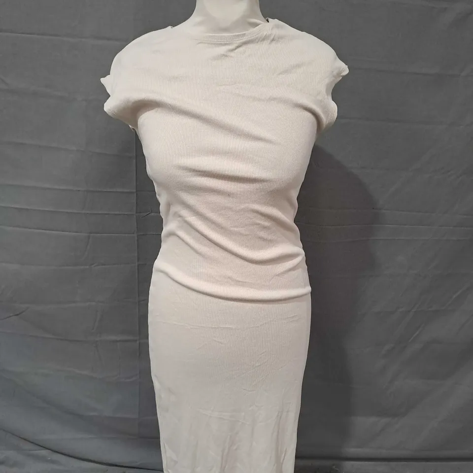 STRADIVARIUS STRECH BEIGE DRESS - EUR SMALL