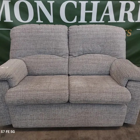 QUALITY BRITISH DESIGNER G PLAN CHLOE TWO SEATER SOFA WAFFLE SMOKE FABRIC
