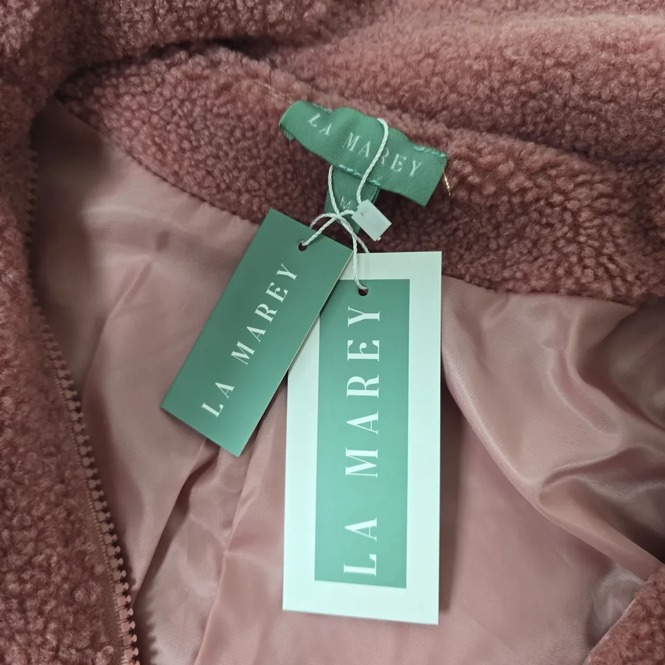LA MAREY LADIES PLUSH JACKET IN PINK - MEDIUM