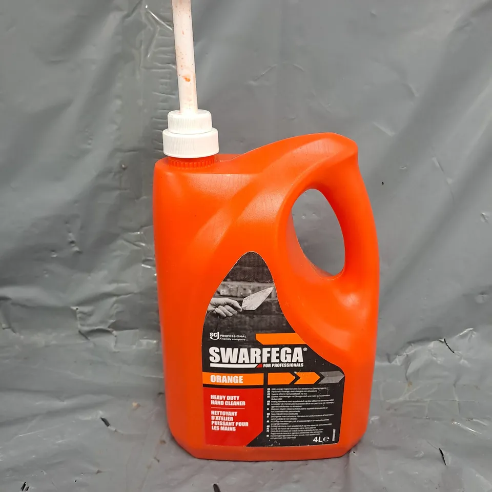 SWARFEGA ORANGE HAND CLEANER PUMP TOP BOTTLE 4 LITRE - COLLECTION ONLY