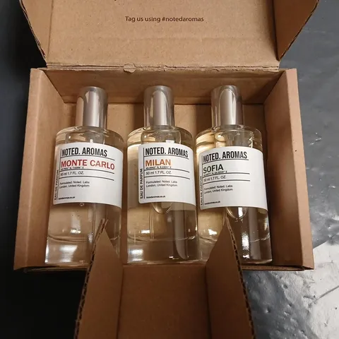 BOXED NOTED AROMAS THREE PIECE GIFT SET