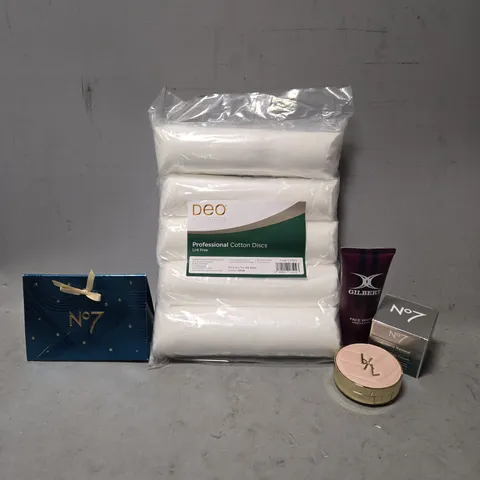 APPROXIMATELY 7 ASSORTED HEALTH & BEAUTY ITEMS TO INCLUDE -COTTON DISCS , GILBERT FACE WASH , NO7 FETURE RENEW SPF 40 DAY CREAM ETC