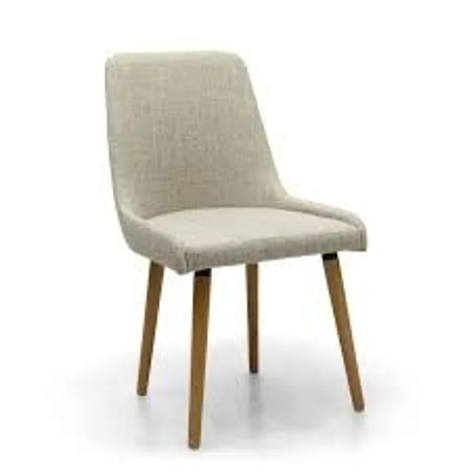 PAIR OF CAPRI FLAX EFFECT NATURAL DINING CHAIRS 