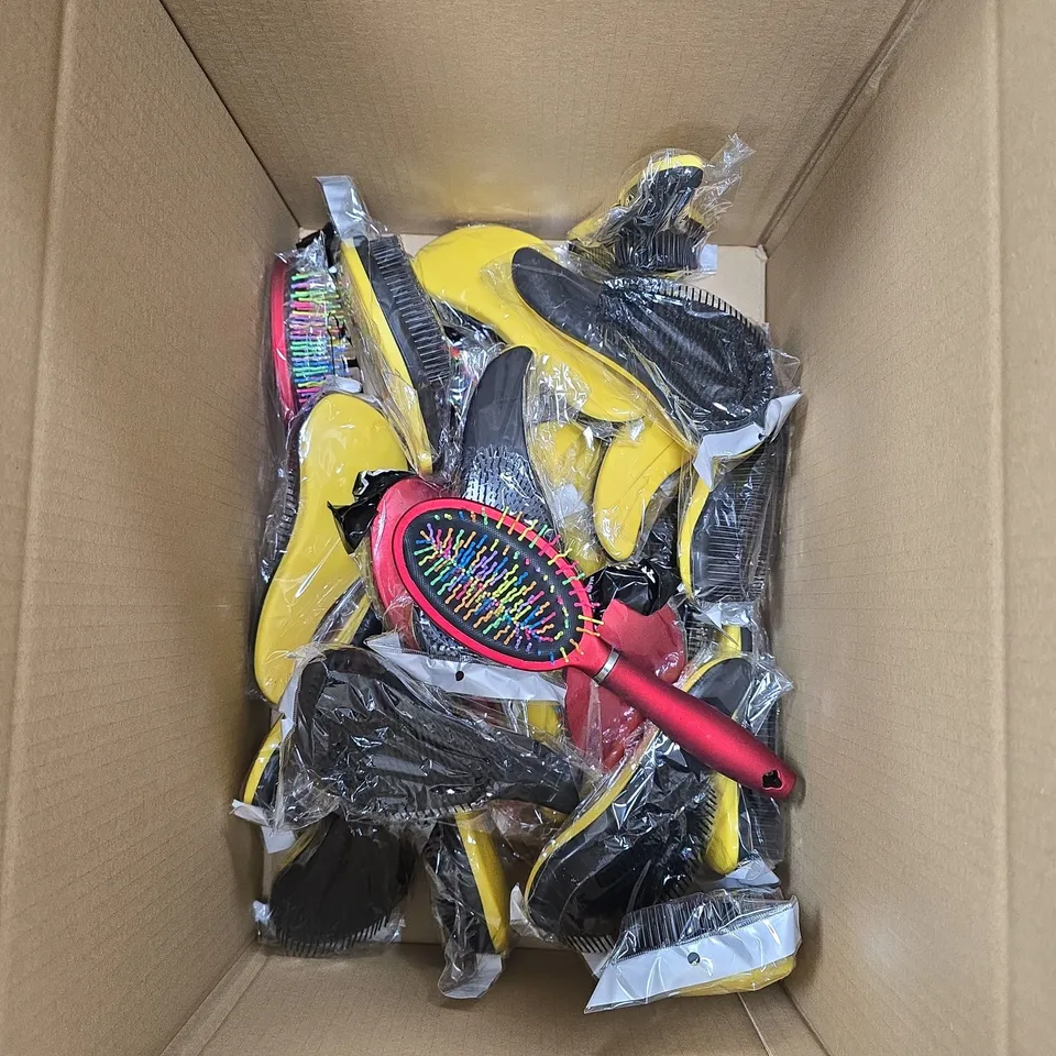 BOX OF APPROXIMATELY 20 ASSORTED HAIRBRUSHES
