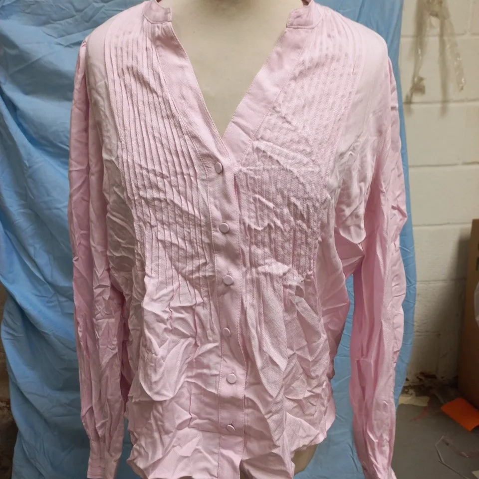 CREW CLOTHING COMPANY ABIGAIL PINTUCK BLOUSE IN PINK SIZE 12
