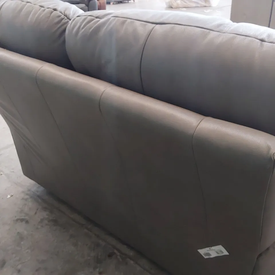 QUALITY BRITISH DESIGNER G PLAN CHLOE TWO SEATER SOFA DALLAS CHARCOAL LEATHER