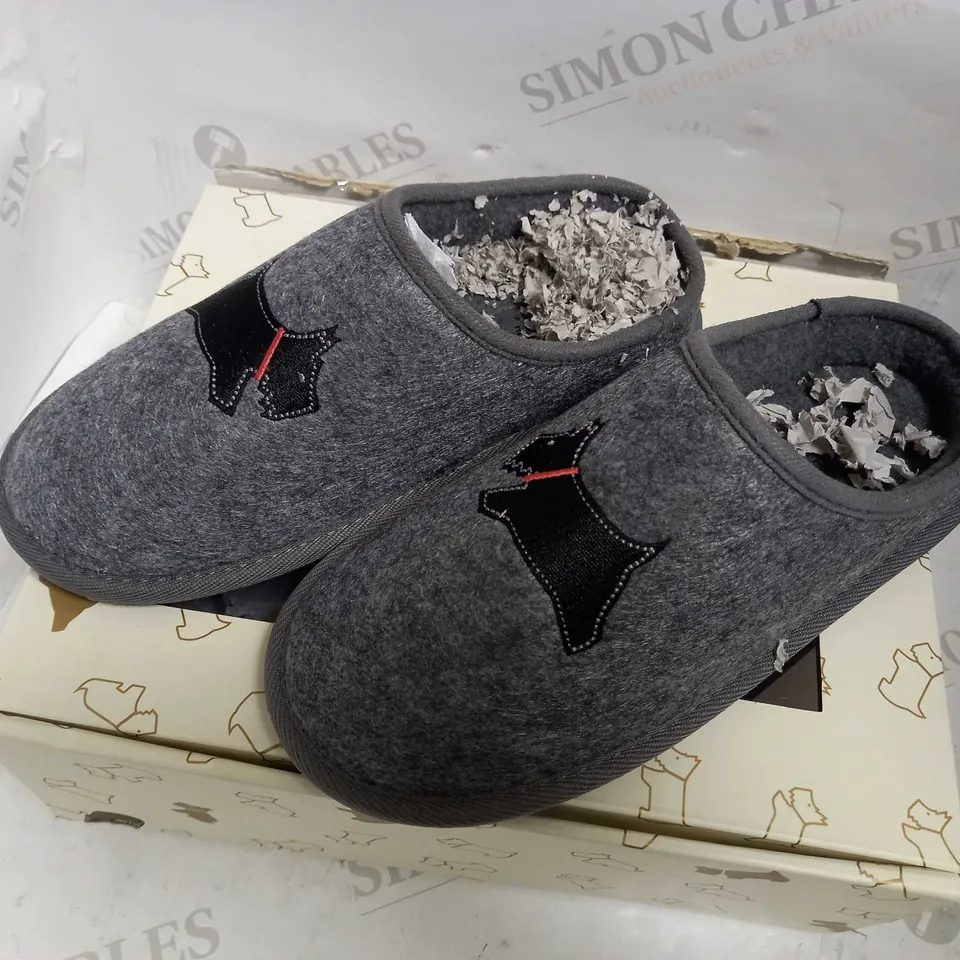 RADLEY COZY LADIES CHARCOAL SLIPPERS - UK SIZE 5