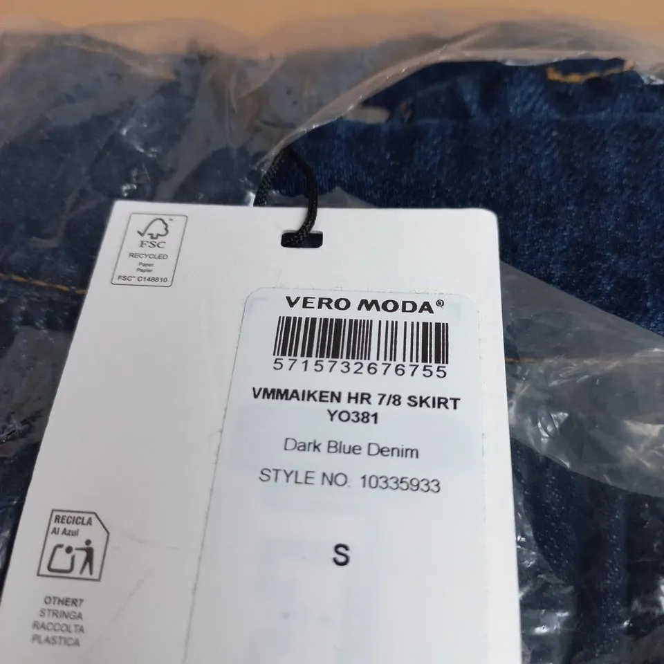 VERO MODA WE DO DENIM 7/8 SKIRT – DARK BLUE DENIM, SIZE S
