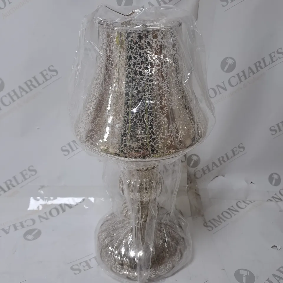 BOXED HOME REFLECTIONS PRE-LIT LED MERCURY GLASS LAMP SILVER