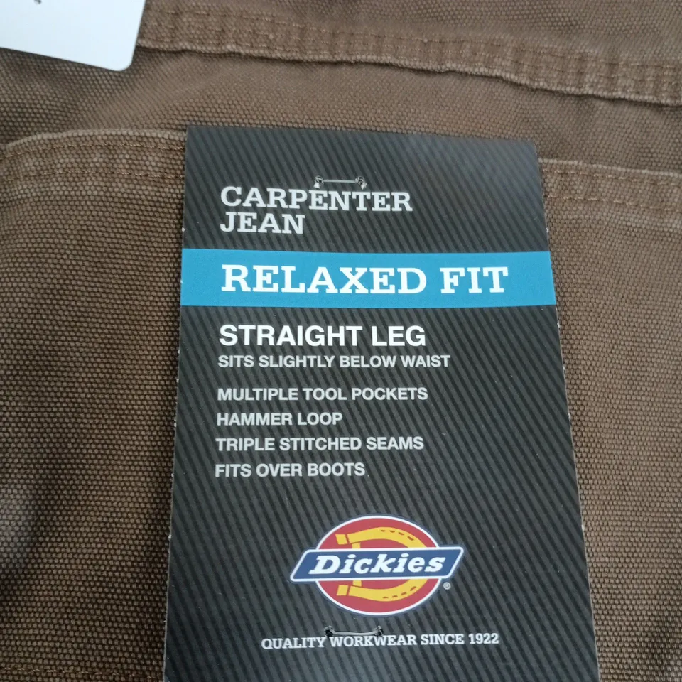 DICKIES CARPENTER JEANS - RELAXED FIT, BROWN, 36X34 (UK 36)