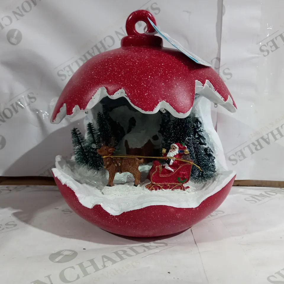 SANTAS EXPRESS PRE-LIT SPHERE WITH CHRISTMAS CHARACTER SCENE