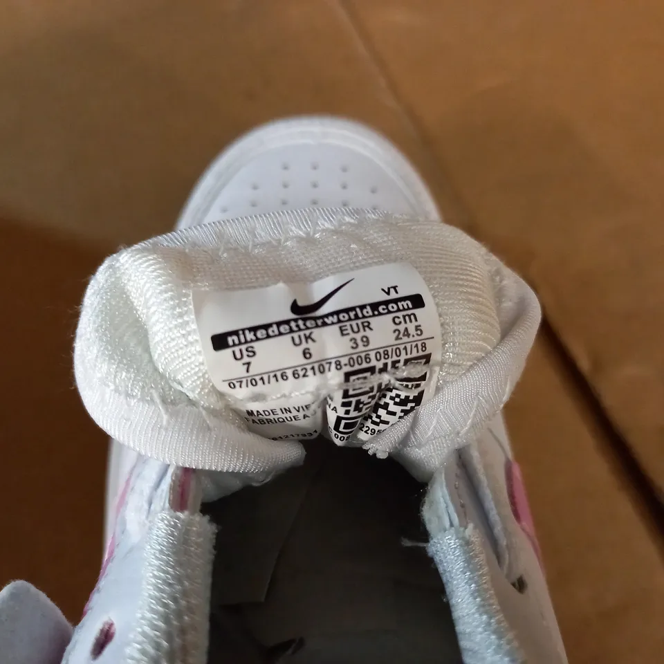 NIKE AIR FORCE 1 WHITE/PINK TRAINERS - UK 6