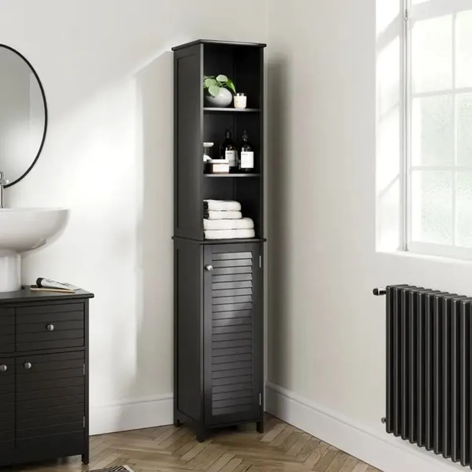 BOXED NAUTICAL TALLBOY STORAGE UNIT BLACK