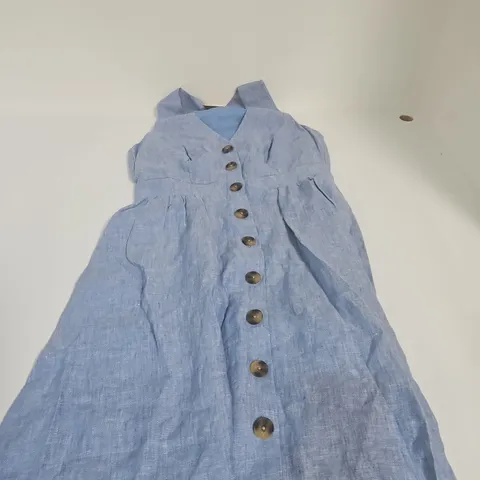 BODEN BLUE LINEN-BLEND DRESS – UK 12R