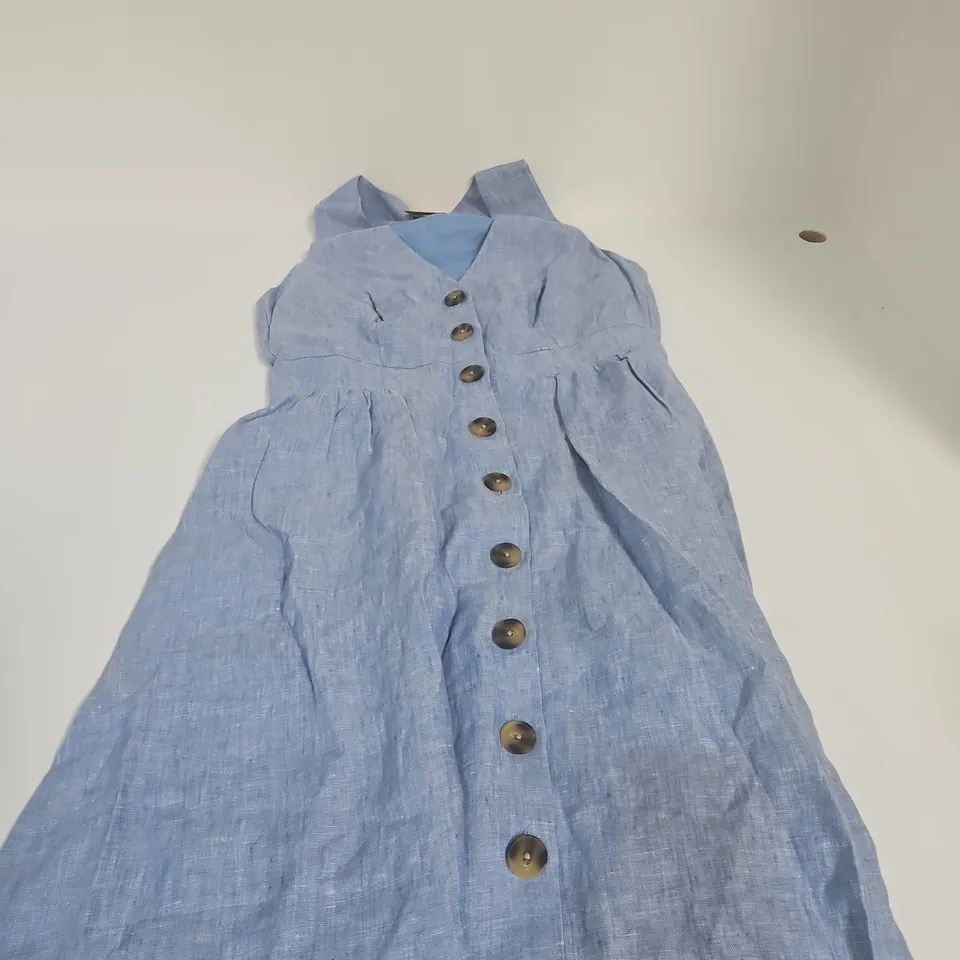 BODEN BLUE LINEN-BLEND DRESS – UK 12R 