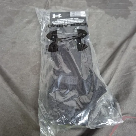 UNDER ARMOUR PERFORMANCE TECH SOCKS – 3 PACK, NO-SHOW CUSHIONED