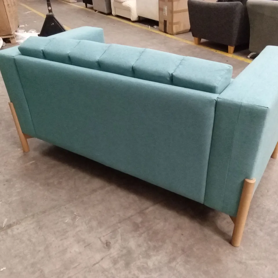 QUALITY DESIGNER SYDNI 2 SEATER FABRIC SOFA - TEAL