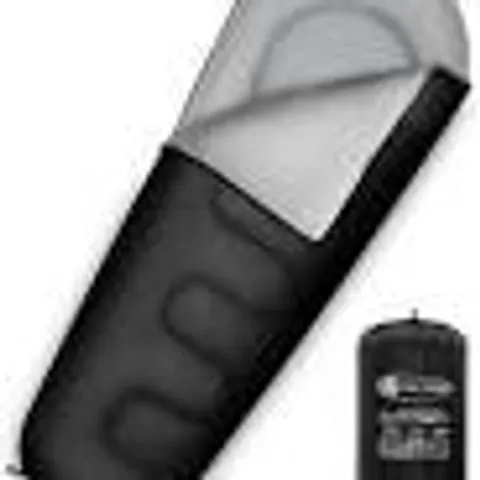 BOXED ACTIVE FOREVER 3 SEASONS MUMMY SLEEPING BAG - BLACK 