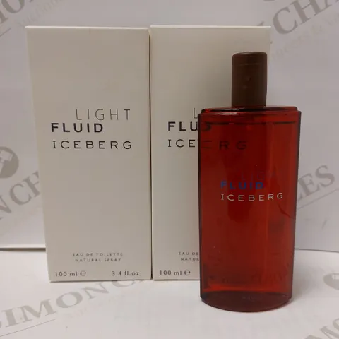 LOT OF 2 X 100ML ICEBERG LIGHT FLUID FOR WOMEN EAU DE TOILETTE