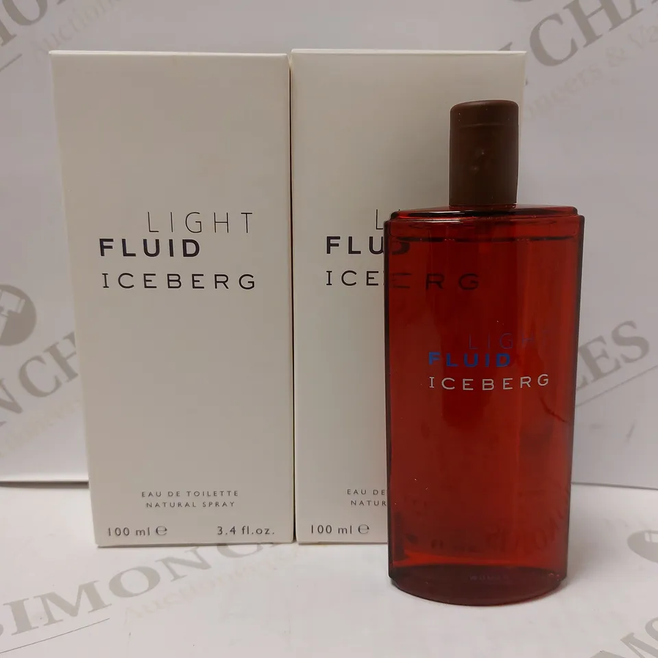 LOT OF 2 X 100ML ICEBERG LIGHT FLUID FOR WOMEN EAU DE TOILETTE 