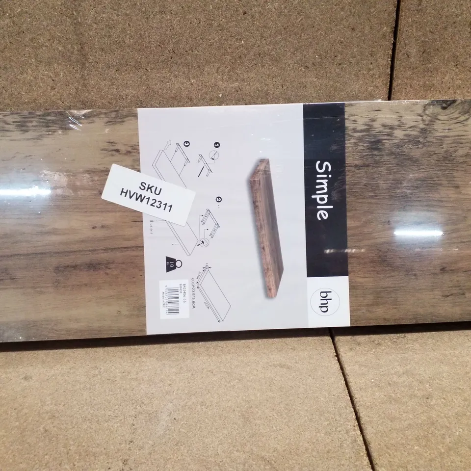 BHP WALL MOUNTED FLOATING SHELF - DARK OAK BROWN - H4×W23×L60 CM