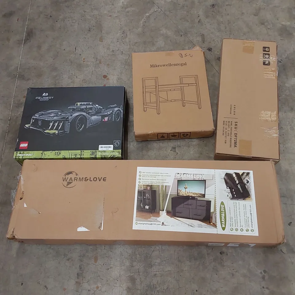 PALLET OF ASSORTED HOUSEHOLD ITEMS AND CONSUMER PRODUCTS. INCLUDES; LEGO, BOXED FURNITURE ETC 