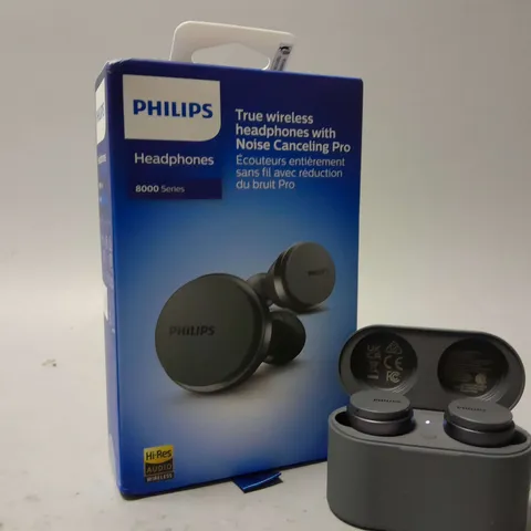 BOXED PHILIPS TRUE WIRELESS 8000 SERIES EARBUDS IN GREY