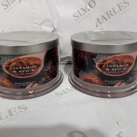 BOXED SET OF 2 HOMEWORX SCENTED CANDLE - CINNAMON & SPICE
