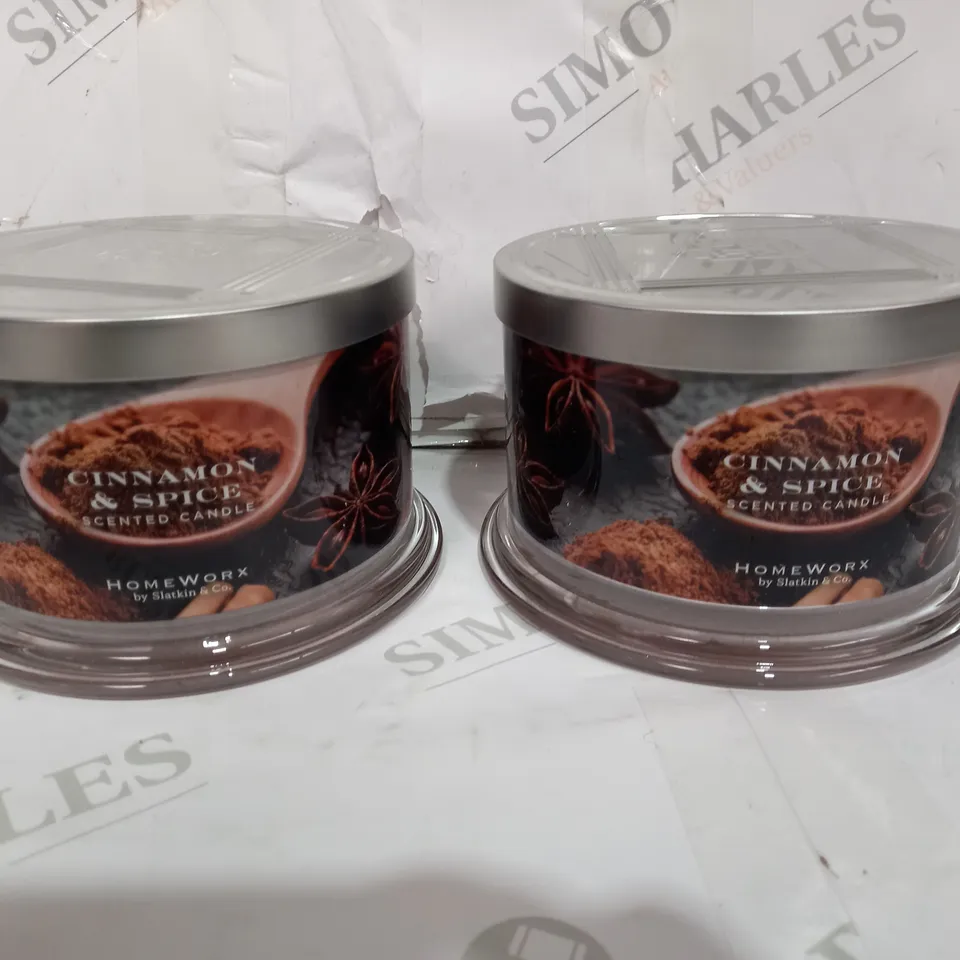 BOXED SET OF 2 HOMEWORX SCENTED CANDLE - CINNAMON & SPICE 
