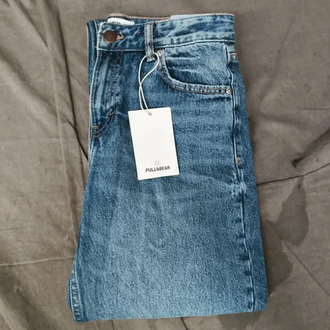 PULL & BEAR STRAIGHT MID RISE JEANS IN BLUE SIZE UK 8