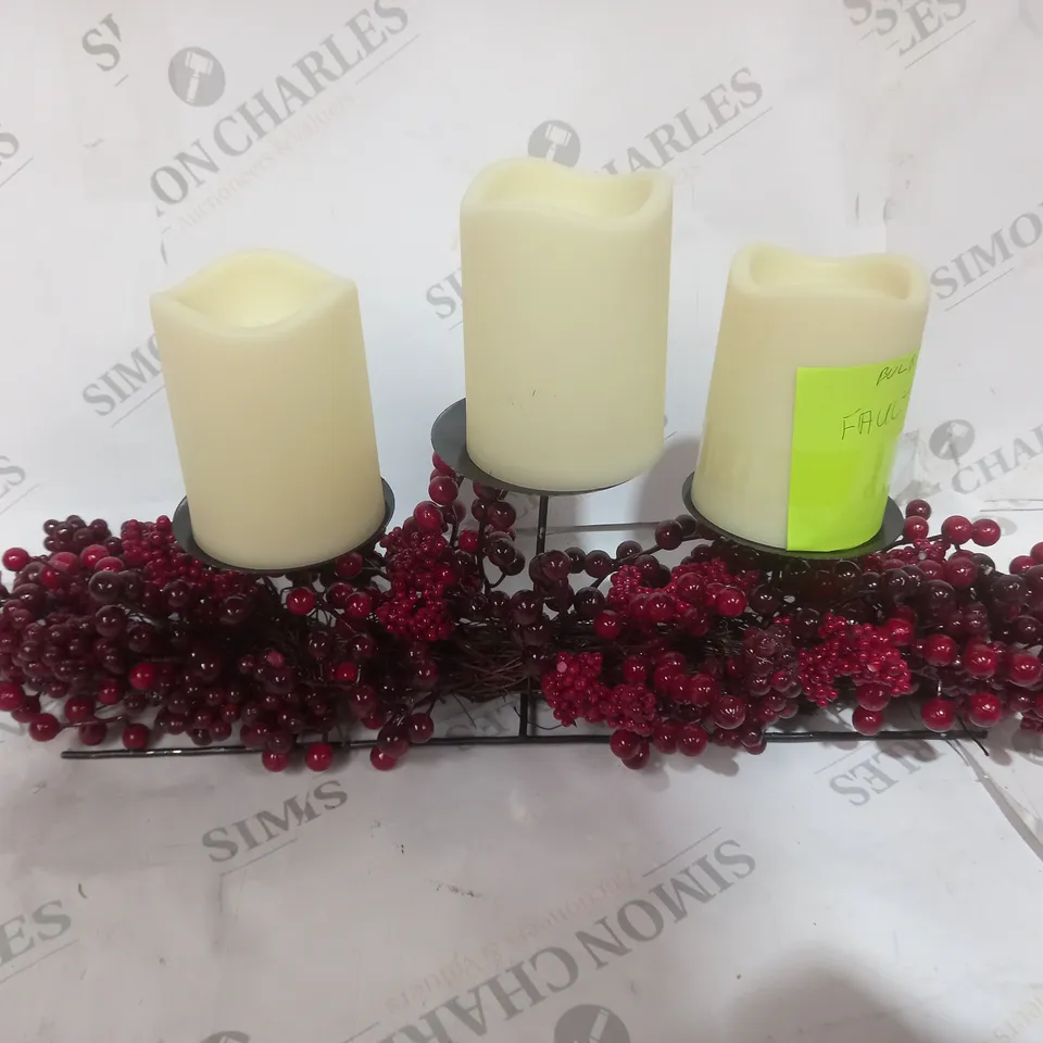 BOXED HOME REFLECTIONS MIXED BERRY CANDLE HOLDER 