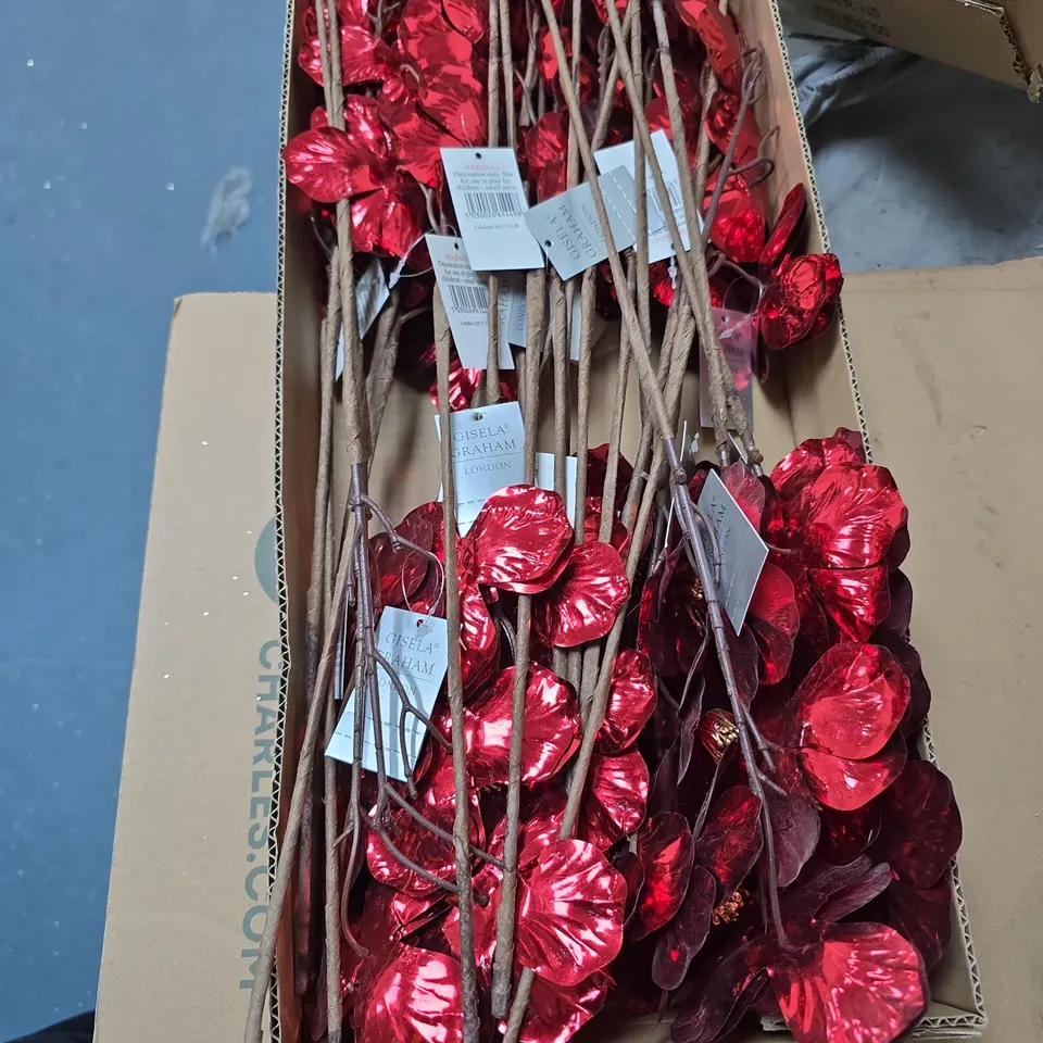 24X GISELA GRAHAM FAUX FLOWER RED GLADIOLUS TYPE