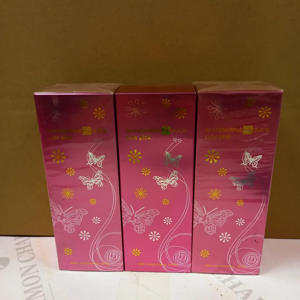 LOT OF 3 MANDARINA DUCK CUTE PINK BODY LOTION 