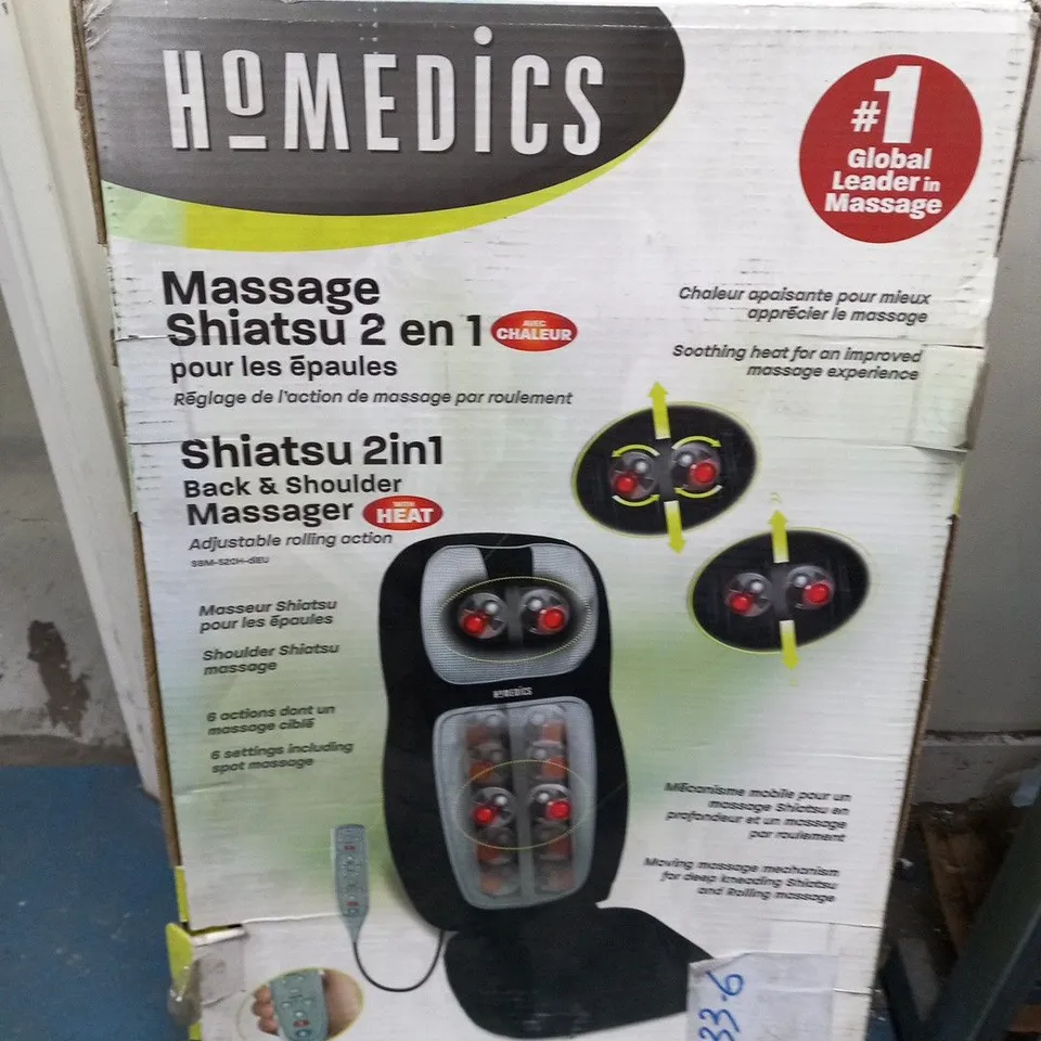 BOXED HOMEDICS SHIATSU 2 IN 1 BACK AND SHOUDER MASSAGER SBM-520H-EU 