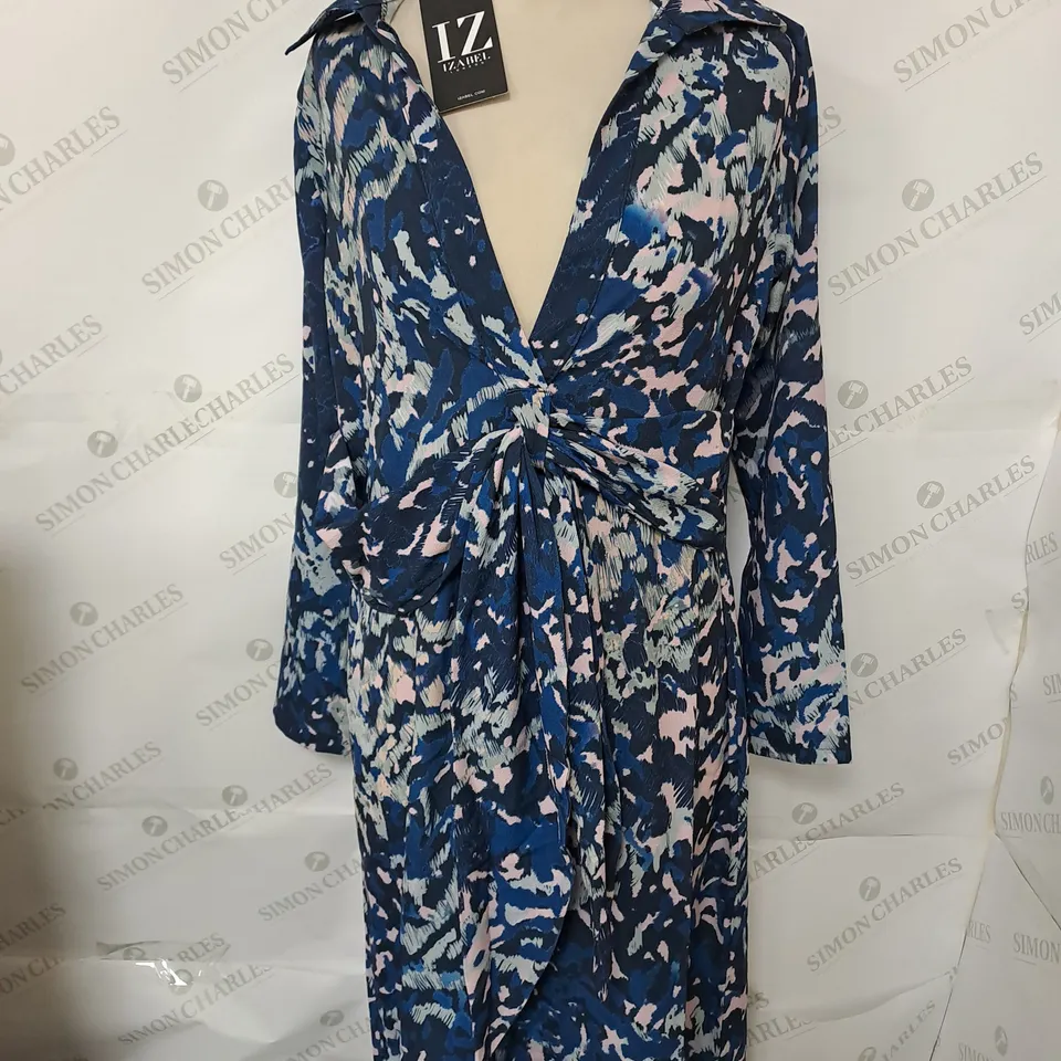 IZABEL LONDON PRINT MIDI DRESS SIZE 8