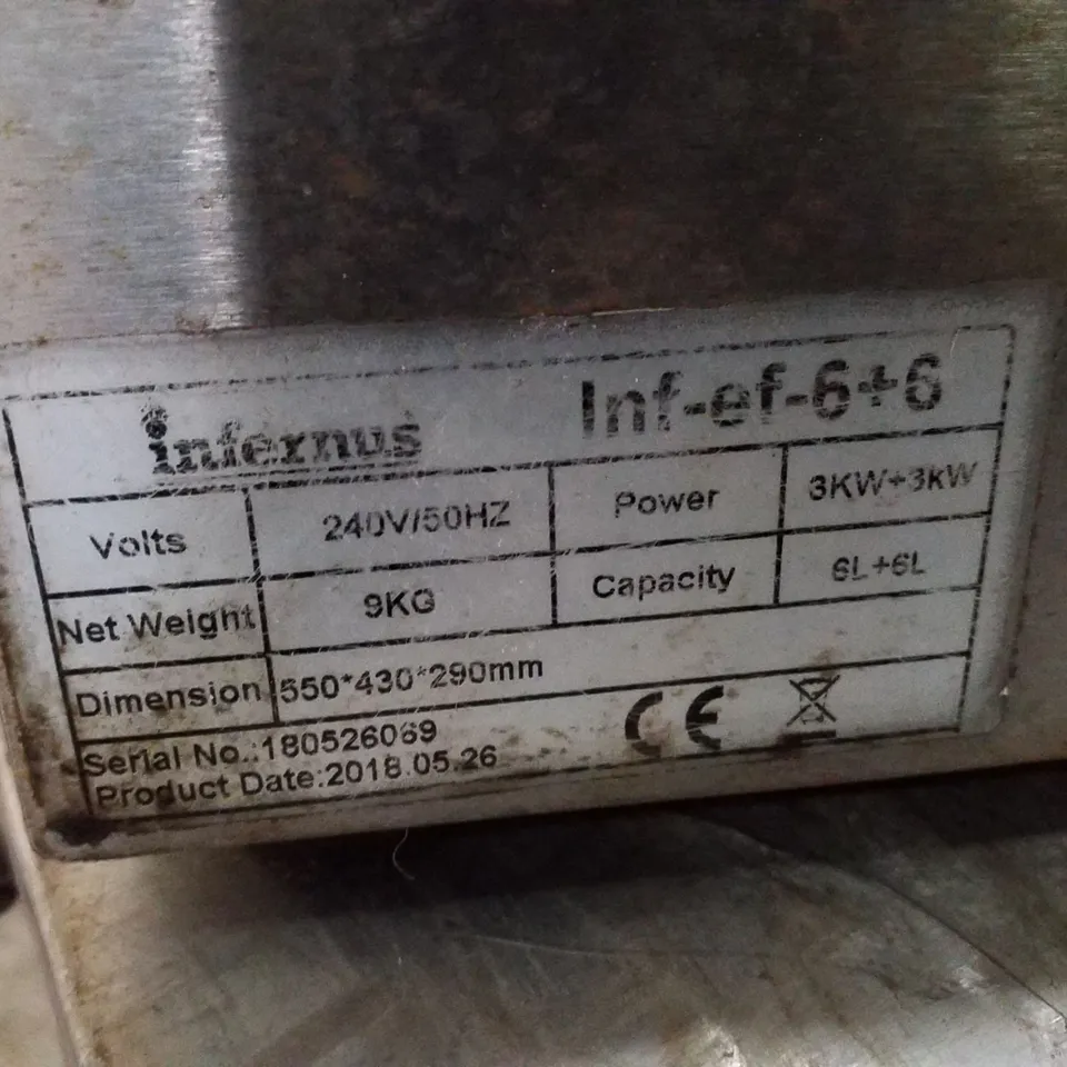 INFERNUS COUNTERTOP ELECTRIC DOUBLE TANK FRYER