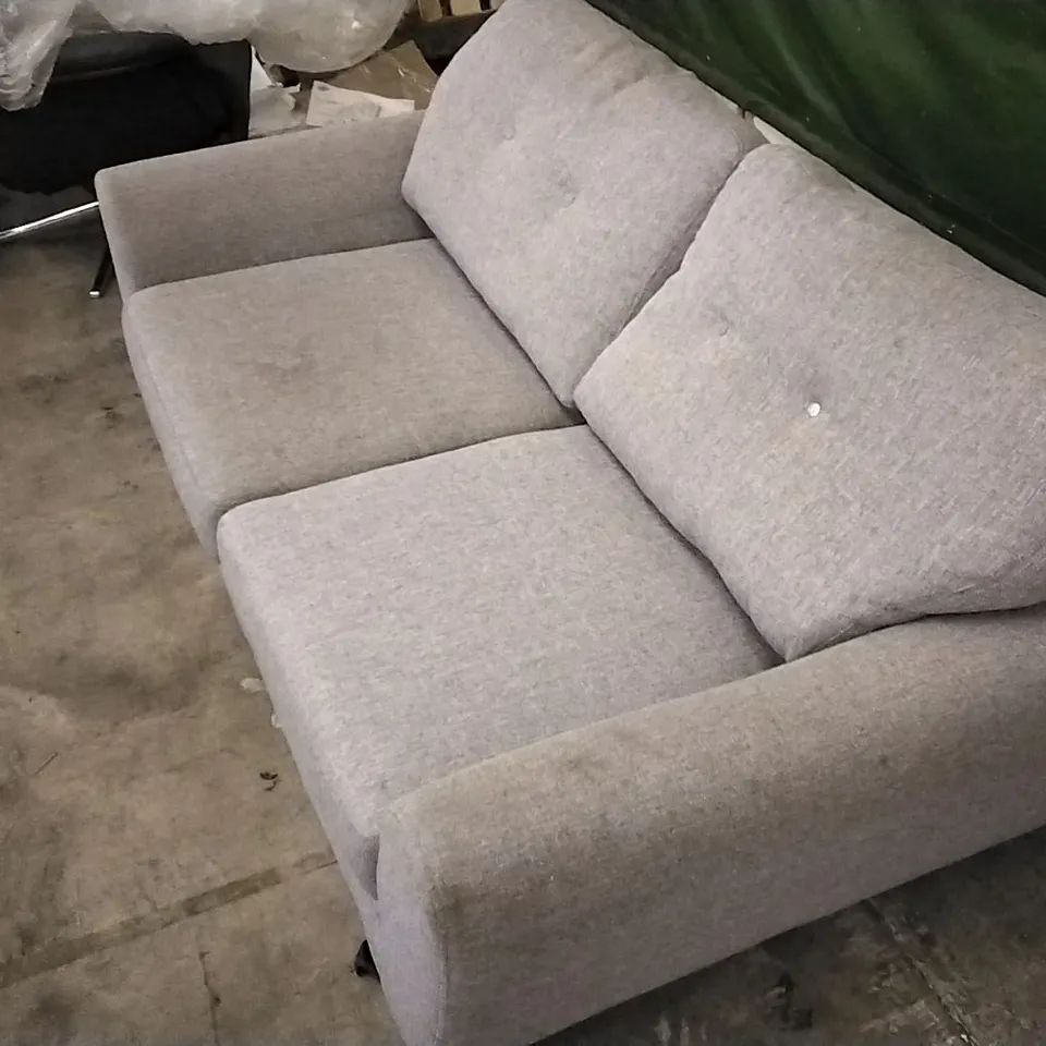 QUALITY DESIGNER GREY FABRIC 2 SEATER SOFA