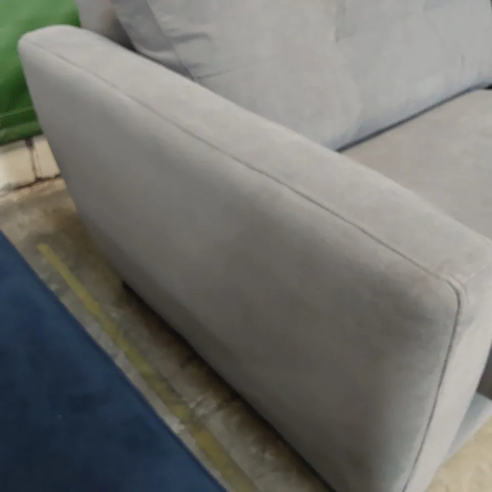 QUALITY BRITISH DESIGNER LOUNGE Co. TWO SEATER SECTION GREY PLUSH FABRIC 