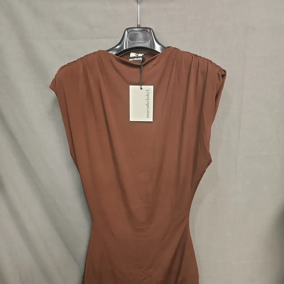 MARS THE LABEL SLEEVELESS MINI DRESS CHOCOLATE BROWN SIZE 10